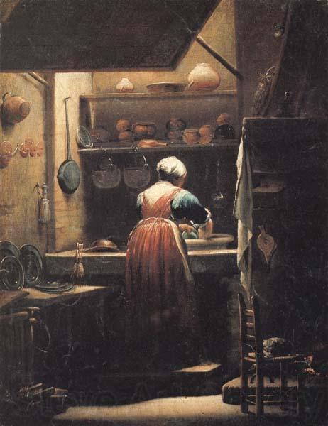 CRESPI, Giuseppe Maria The Scullery Maid Norge oil painting art
